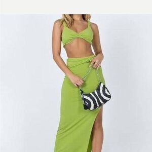 Princess Polly Lime Green Ribbed Crop Top